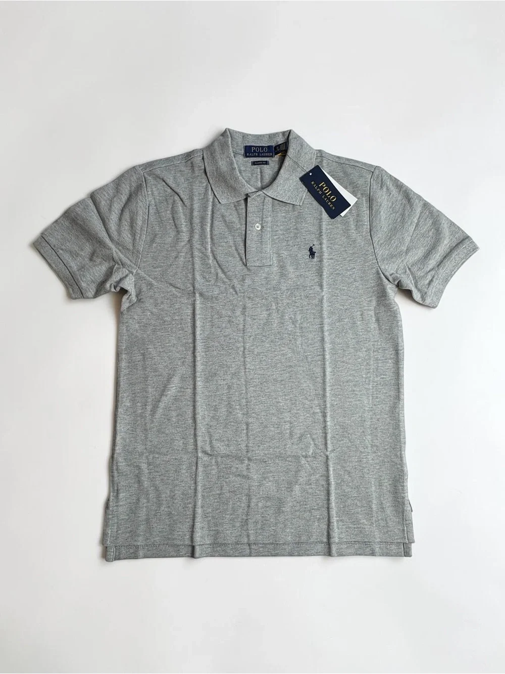 NWT Polo Ralph Lauren Boys L 14-16 Classic Fit Polo Shirt Heather Grey